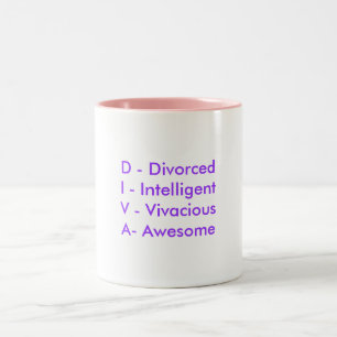 D - DivorcedI - IntelligentV - VivaciousA - Geweld Tweekleurige Koffiemok