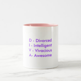 D - DivorcedI - IntelligentV - VivaciousA - Geweld Tweekleurige Koffiemok