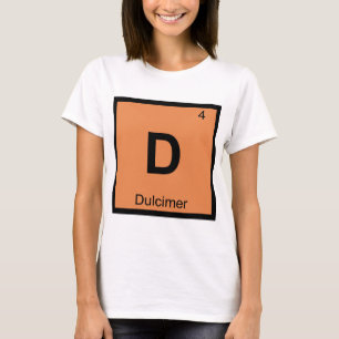 D - Dulcimer-muziek scheikunde periodiek systeem s T-shirt