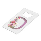 D, Floral Monogramme initial, fleur d'aquarelle (Dos Angle)
