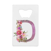 D, Floral Monogramme initial, fleur d'aquarelle (Dos)