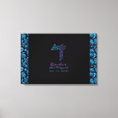 D Geselecteerde Hebreeuwse brief Bat Mitzvah Sign- Canvas Afdruk (Voorkant)
