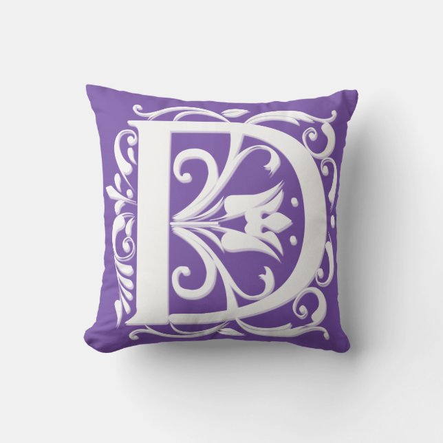 D Initiaal Monogram - Kussen (Voorkant)