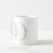 D initial Avec fleur de couleur douce Café Mug (Devant gauche)