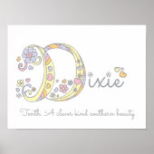 D initial Dixie girls nom signifiant affiche (Devant)