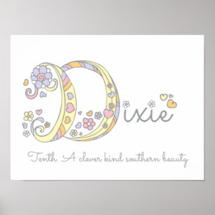 D initial Dixie girls nom signifiant affiche