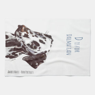 D is voor Dalmatian - Lever en Wit Theedoek