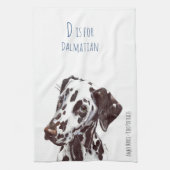 D is voor Dalmatian - Lever en Wit Theedoek (Verticaal)