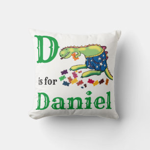 D is voor Daniel babyjongen Kussen