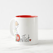 D is voor Dentist Tweekleurige Koffiemok (Voorkant links)