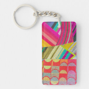 D is voor diagonalen en curven collage sleutelhanger