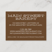 D IS VOOR DINNER ROLLS Bread Buns Baker Chef Visitekaartje (Achterkant)