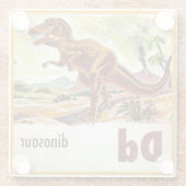 D is voor Dinosaur Glazen Onderzetter (Achterkant)