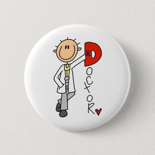 D is voor Doctor Ronde Button 5,7 Cm (Voorkant)