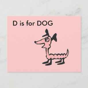 "D" is voor Dog Alphabet Flashcard Briefkaart