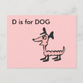 "D" is voor Dog Alphabet Flashcard Briefkaart (Voorkant)