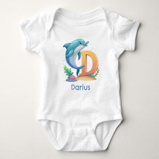 D is voor Dolfijn Personaliseer Romper (Voorkant)