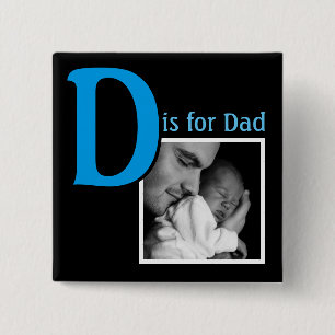 D is voor papa vierkante button 5,1 cm