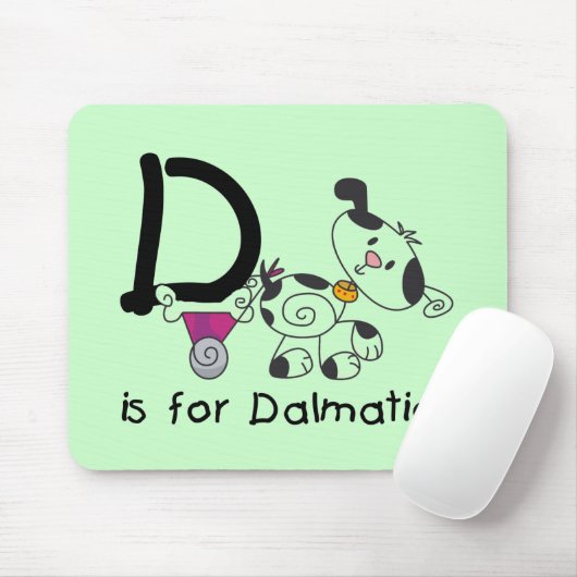 D is voor T-shirts Dalmation en Giften Muismat (Met muis)