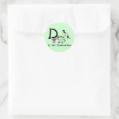 D is voor T-shirts Dalmation en Giften Ronde Sticker (Tas)