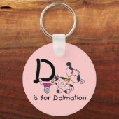 D is voor T-shirts Dalmation en Giften Sleutelhanger (Voorkant)