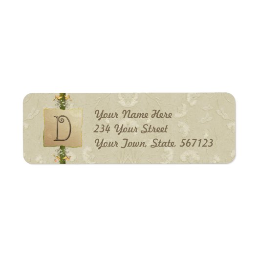 D - Ivoor Elegance Monogram Etiket (Voorkant)