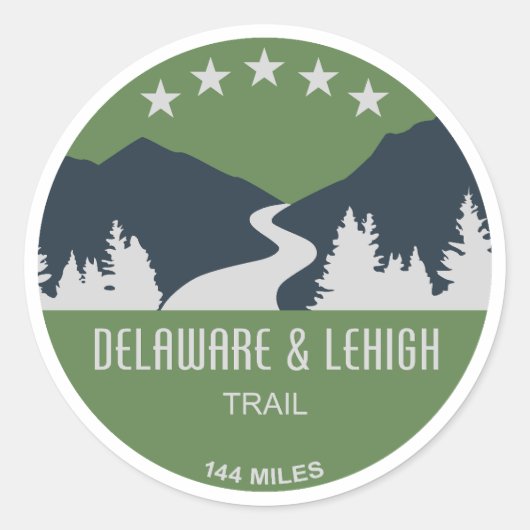 D&L Trail Pennsylvania Ronde Sticker (Voorkant)