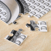 D- Modern metallisch monogram Legpuzzel (Zijkant)