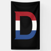 D Monogram bedekt op NLD-vlag op bk-bucket Spandoek (Verticaal)