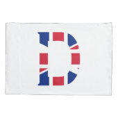 D Monogram bedekt op Union Jack Flag pcnt Kussensloop (Achterkant)