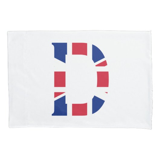 D Monogram bedekt op Union Jack Flag pcnt Kussensloop (Voorkant)