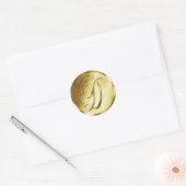 D Monogram Faux Gold Envelope Seal Stickers (Envelop)