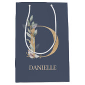 D Monogram Floral Aangepast Medium Cadeauzakje (Voorkant)