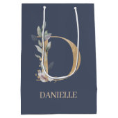 D Monogram Floral Aangepast Medium Cadeauzakje (Achterkant)
