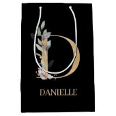 D Monogram Floral Aangepast Medium Cadeauzakje (Voorkant)