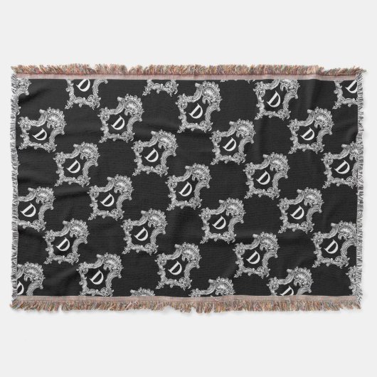 D Monogram Initiaal Drow Blanket Deken (Voorkant)