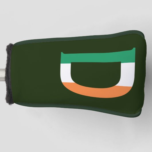 D Monogram overlay op Ierse vlag pcnt Golfheadcover (Voorkant)