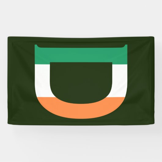 D Monogram overlay op Ierse Vlag (v) bnrcnt Spandoek (Horizontaal)