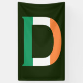 D Monogram overlay op Ierse Vlag (v) bnrcnt Spandoek (Verticaal)