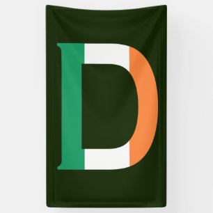 D Monogram overlay op Ierse Vlag (v) bnrcnt Spandoek