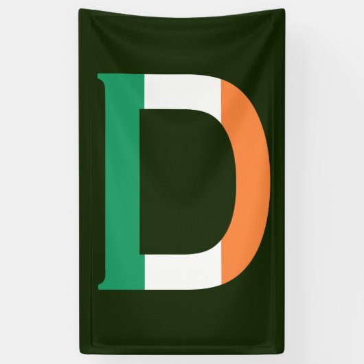 D Monogram overlay op Ierse Vlag (v) bnrcnt Spandoek (Verticaal)