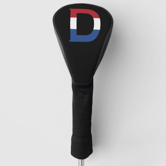 D Monogram overlay op NLD Vlag op bk dccnt Golfheadcover (Voorkant)