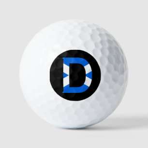 D Monogram overlay op Schotse vlag via gbcnt Golfballen