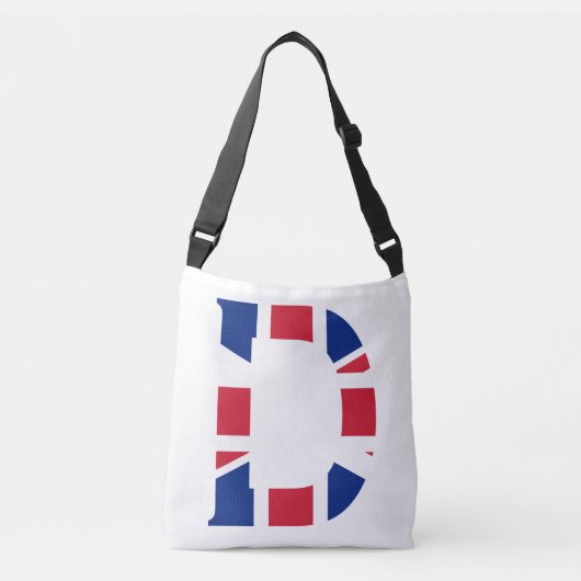 D Monogram overlay op Union Jack Flag cbbt Crossbody Tas (Voorkant)