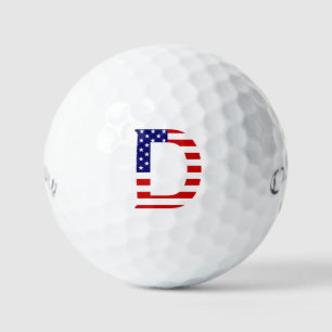 D Monogram overlay op USA Flag css gbt Golfballen