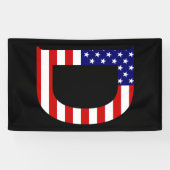 D Monogram overlay op VS Vlag (v) brcnt Spandoek (Horizontaal)