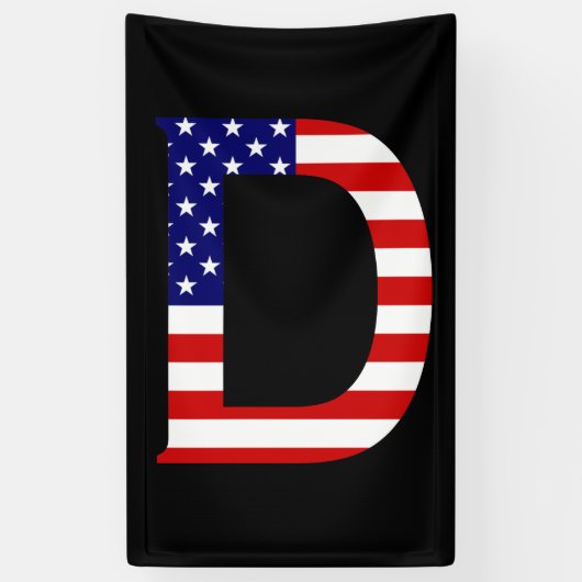 D Monogram overlay op VS Vlag (v) brcnt Spandoek (Verticaal)