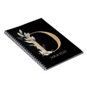 D Monogramme Floral Carnet personnalisé (Côté Droit)