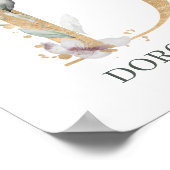 D Monogramme Floral Poster personnalisé (Coin)