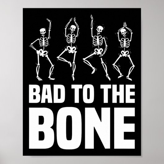 D naar het botskelet Funny Halloween Skeleton Poster (Voorkant)